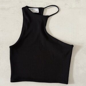 Bershka Black One-Shoulder Crop Top